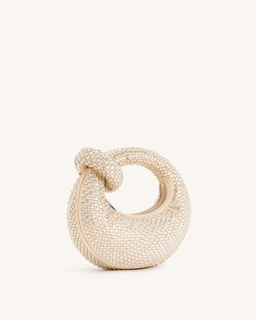 Abacus Artificial Crystal Mini Top Handle Bag - Yellow